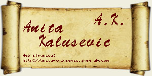 Anita Kalušević vizit kartica